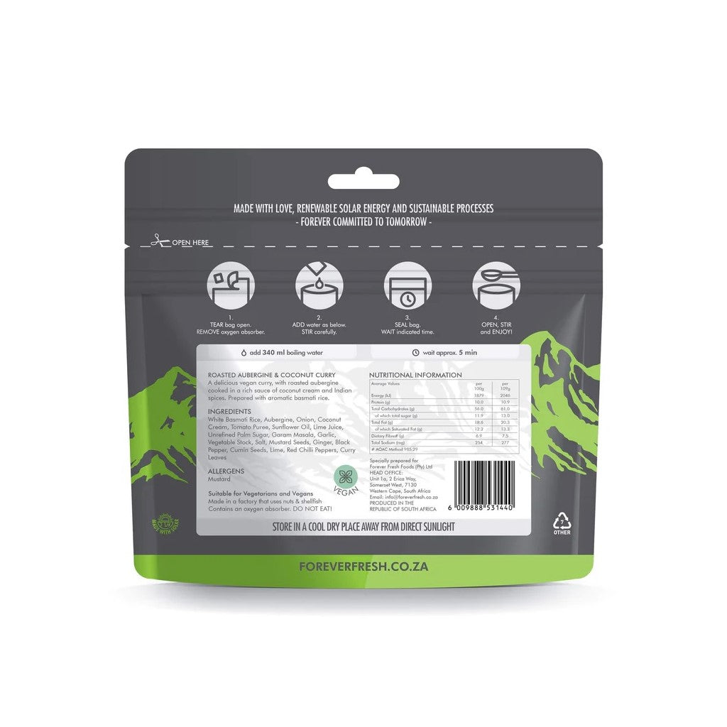 Forever Fresh Roasted Aubergine & Coconut Curry with Basmati Rice