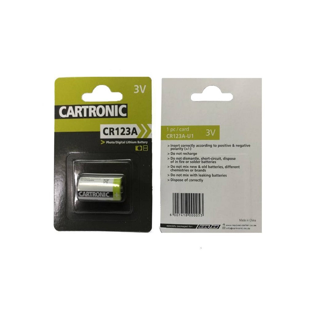 Cartronic CR123A 3V Lithium Battery