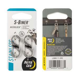 Nite Ize S-Biner Microlock Stainless Steel 2-Pack