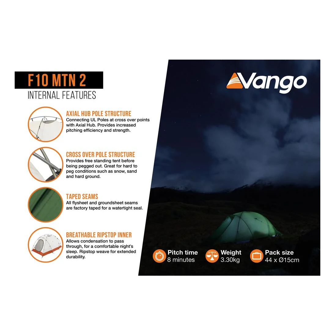 Vango F10 MTN 2 Person Tent