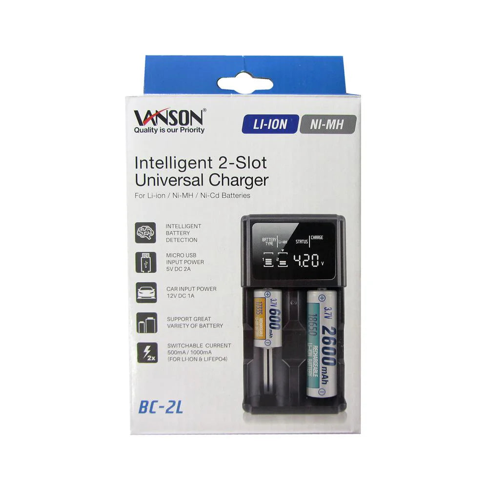 Vanson Intelligent 2-Slot Universal Charger