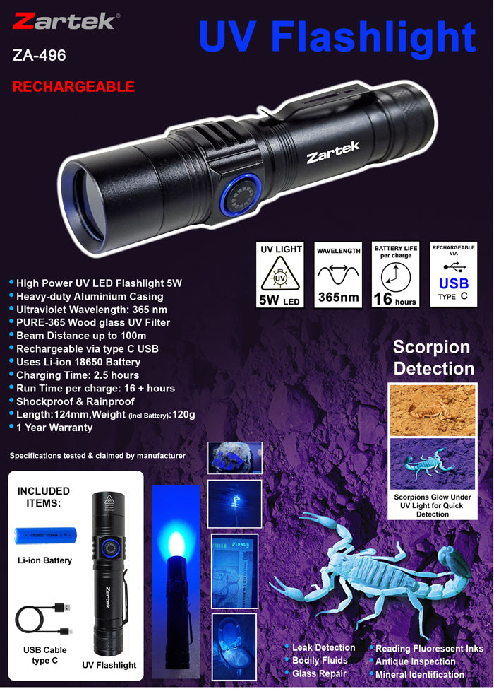 Zartek ZA-496 UV Flashlight