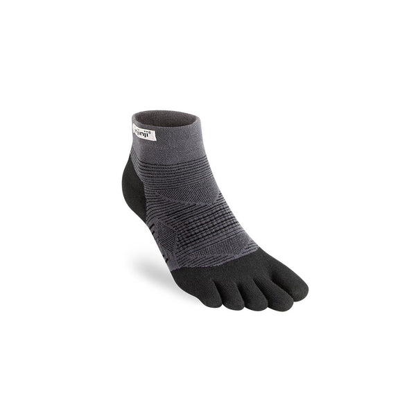 Injinji Run Midweight No Show Men's Trousers, Black / Pure Pleasure, S