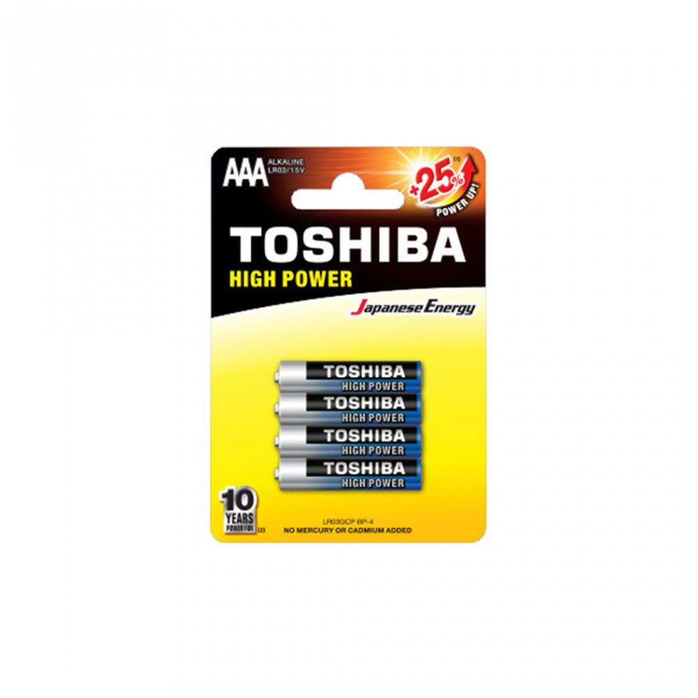 Toshiba High Power Alkaline 1.5V AAA - 4 Pack