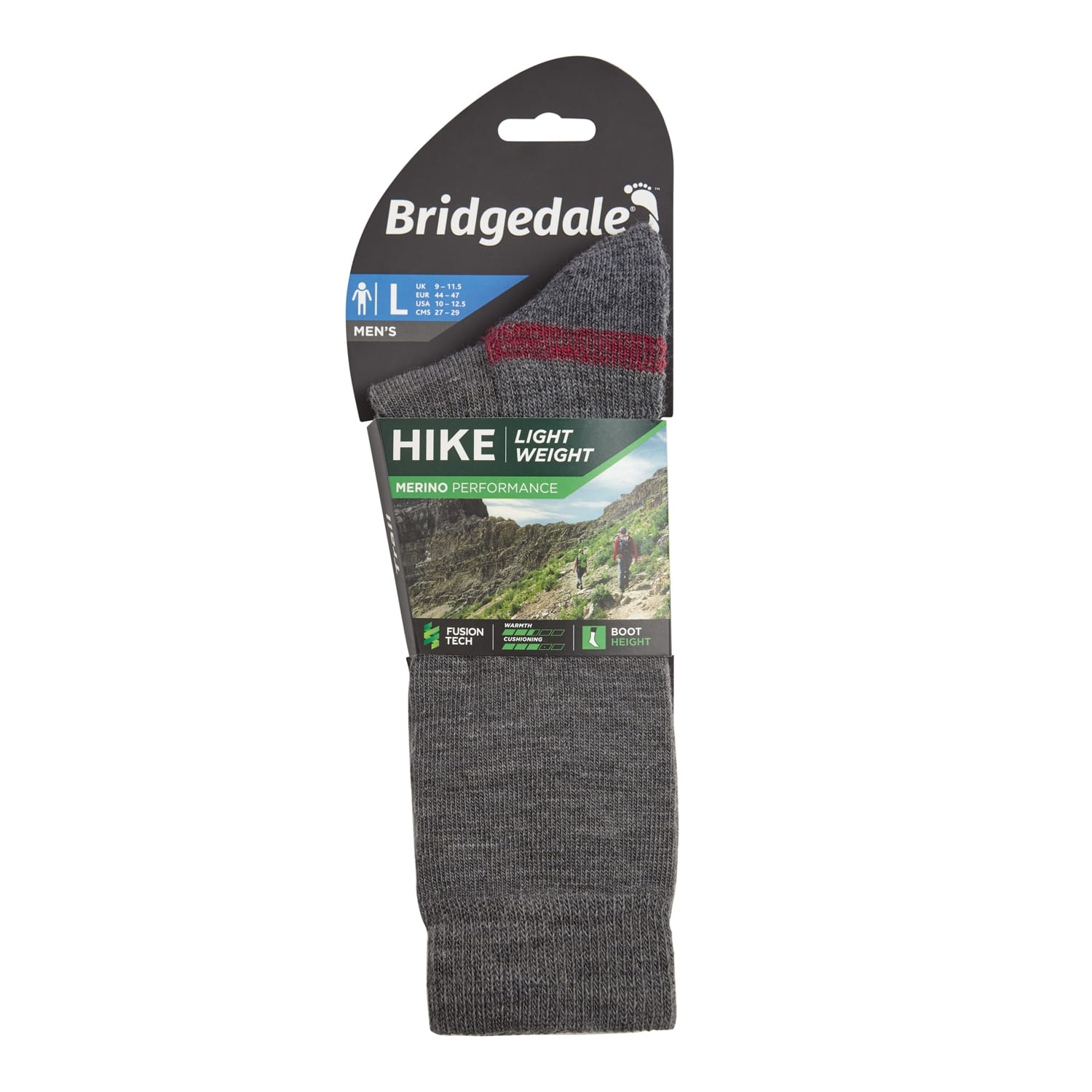 Bridgedale Men's Hike Lightweight Merino Endurance - Boot Height Hiking Socks